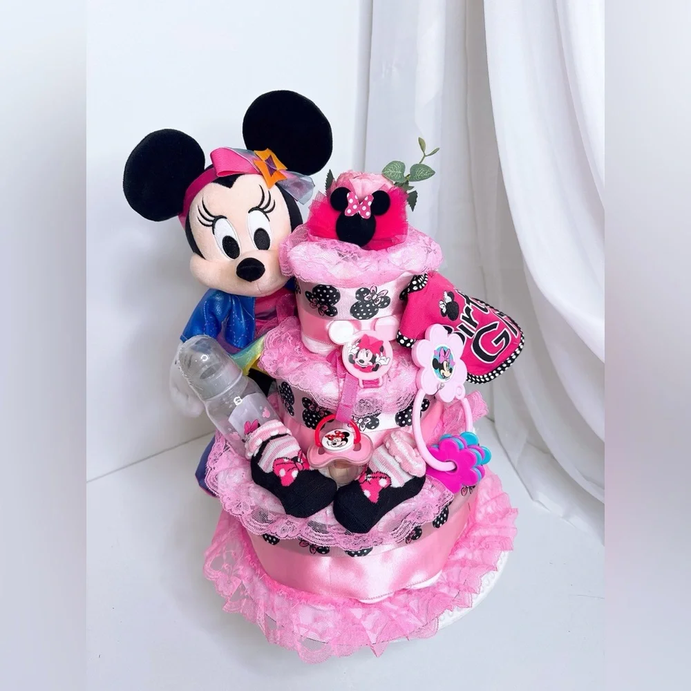 Minnie Mouse Diaper Cake, Baby Shower Gift